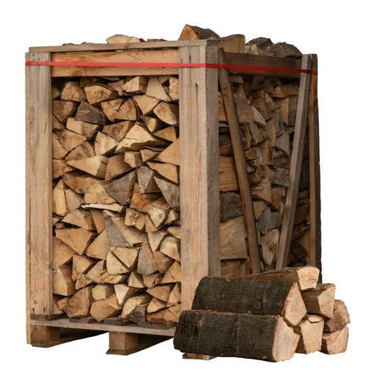 2x Paletten (Weißeiche + Buche/Hainbuche) – 33cm-Scheite
