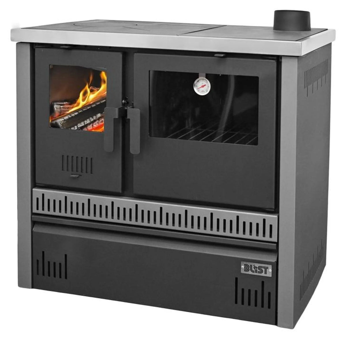 Blist Olimp 12 Holzherd mit Backofen 11–15 kW – Küchenofen für Holz & Holzbriketts