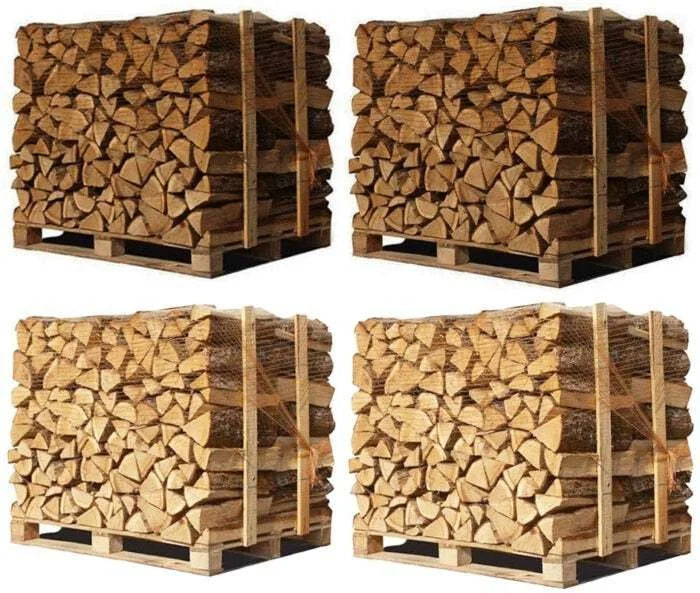 4 x Paletten (2 x Weißeiche + 2 x Buche/Hainbuche) – 50cm-Scheite