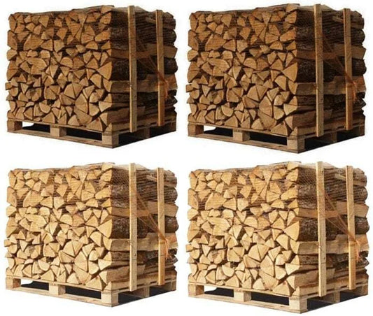 4 x Paletten (2 x Weißeiche + 2 x Buche/Hainbuche) – 40cm-Scheite