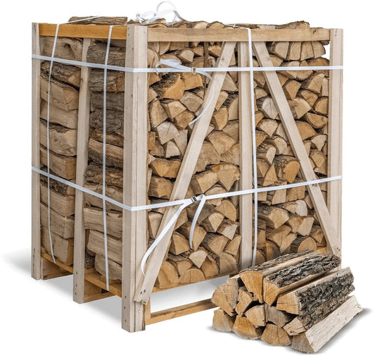 2x Paletten (Weißeiche + Buche/Hainbuche) – 50cm-Scheite