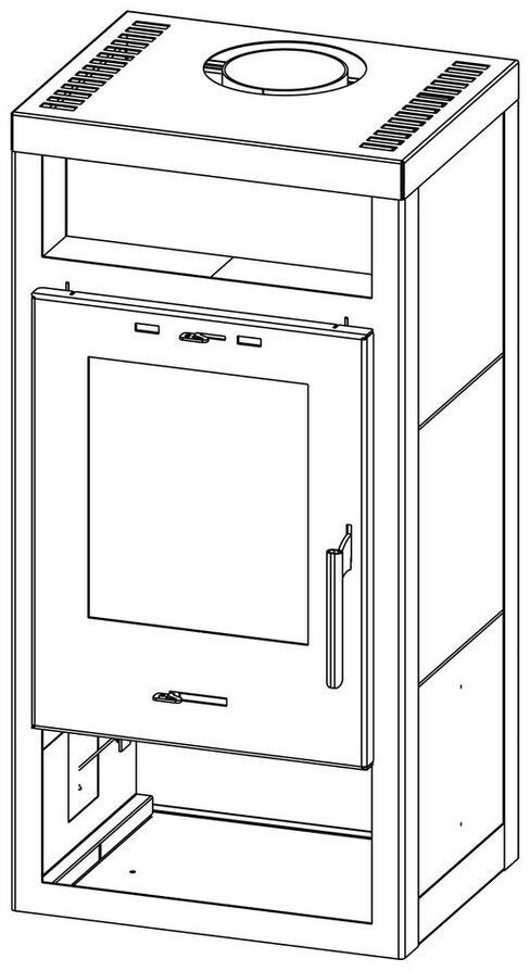 Justus Texas V 6 kW Stahl Schwarz/Keramik Grau – Eleganter Kaminofen mit Dauerbrandfunktion