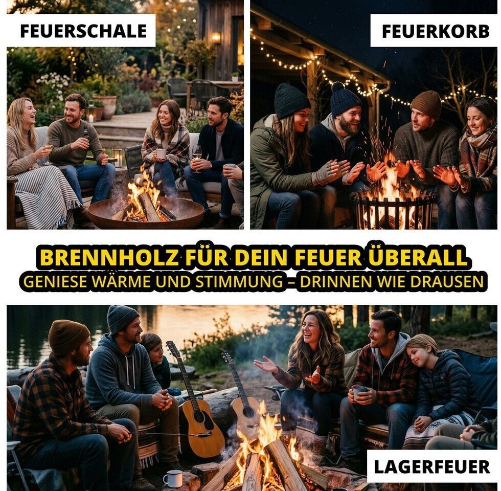 Neandertaler Feuer Hainbuchen-Kaminholz 25 cm – 500 kg auf Palette